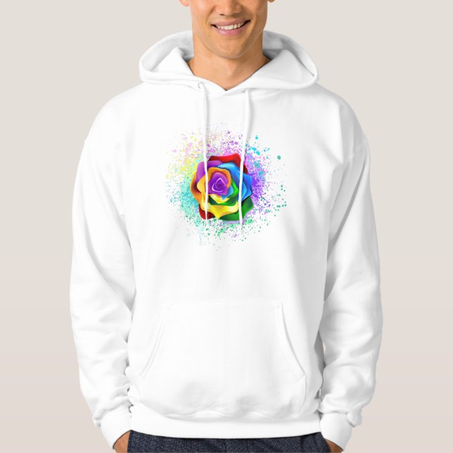 Rose des Regenbogens Hoodie (Vorderseite)