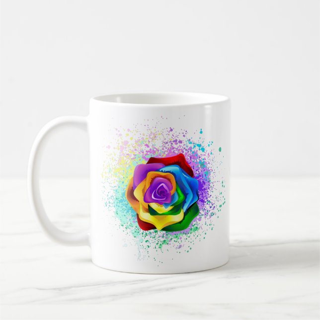 Rose des Regenbogens Kaffeetasse (Links)