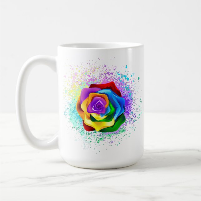 Rose des Regenbogens Kaffeetasse (Links)