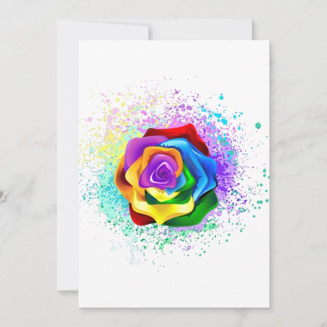 Rose des Regenbogens Karte (Vorderseite)