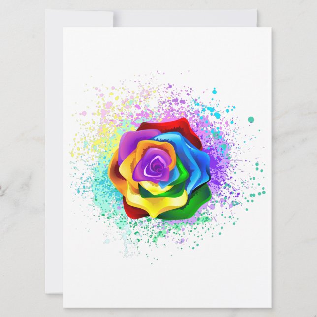 Rose des Regenbogens Karte (Vorderseite)