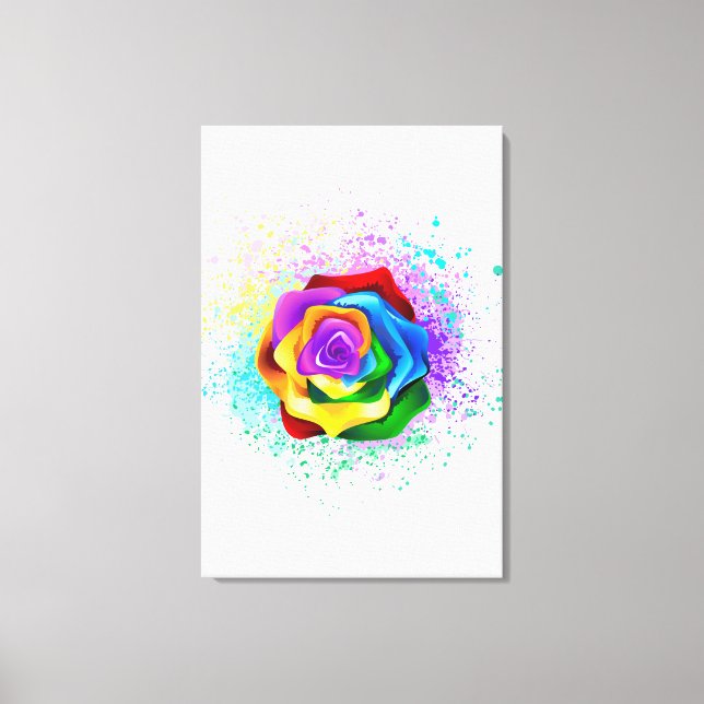 Rose des Regenbogens Leinwanddruck (Vorderseite)