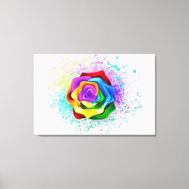 Rose des Regenbogens Leinwanddruck (Vorderseite)