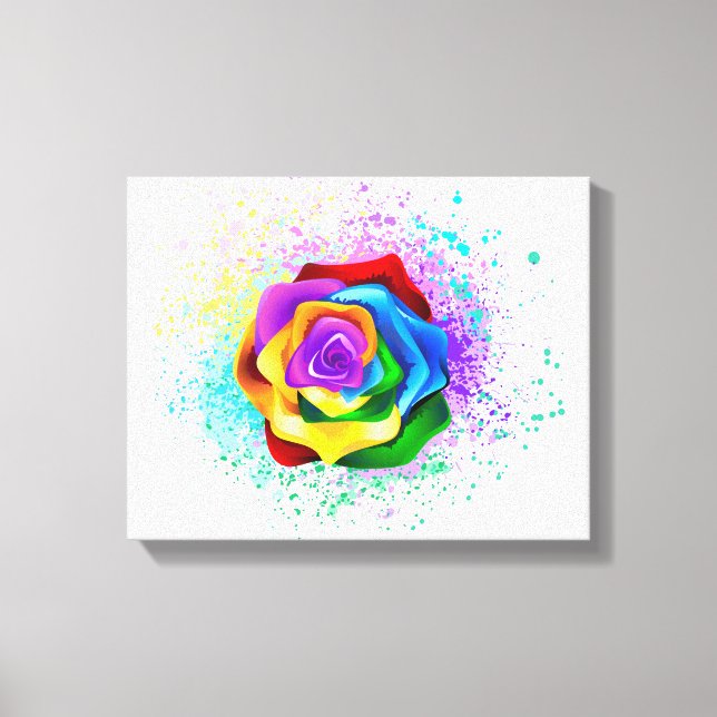 Rose des Regenbogens Leinwanddruck (Vorderseite)