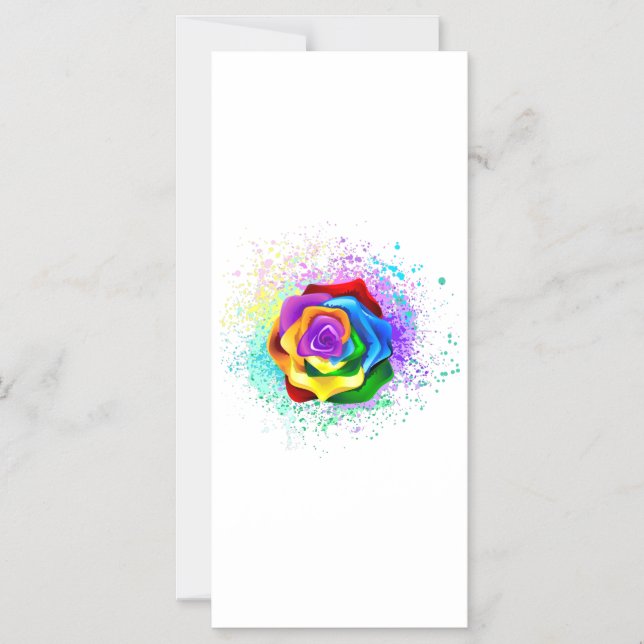 Rose des Regenbogens Magneteinladung (Vorderseite)