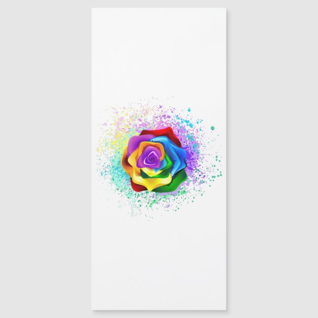 Rose des Regenbogens Magneteinladung (Vorderseite)