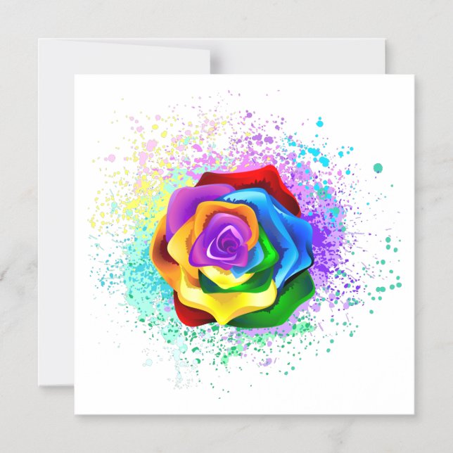 Rose des Regenbogens Magneteinladung (Vorderseite)