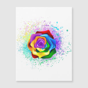 Rose des Regenbogens Magnetkarte