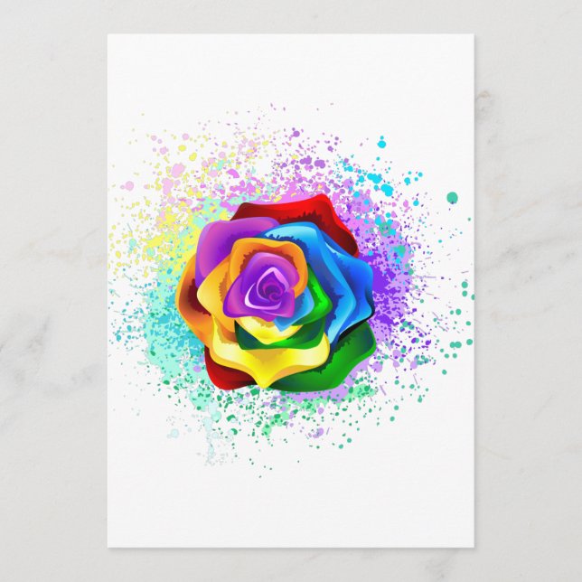 Rose des Regenbogens Menükarte (Vorderseite)