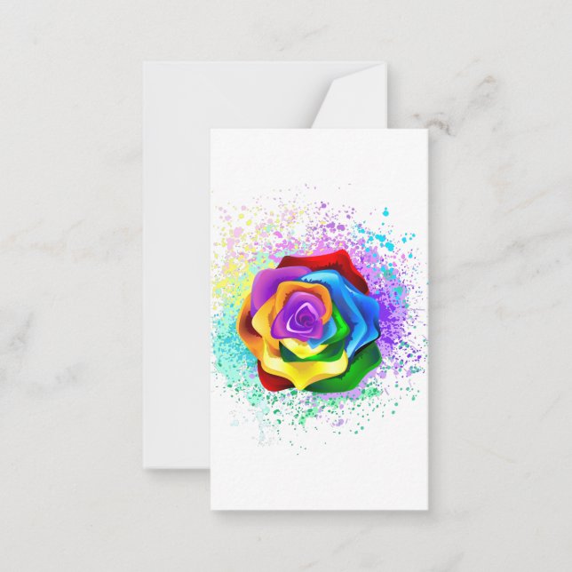 Rose des Regenbogens Mitteilungskarte (Vorderseite)