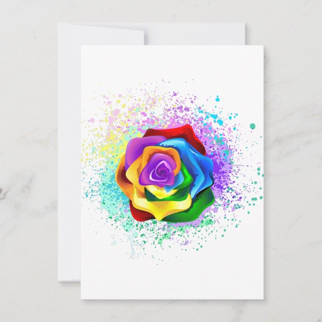 Rose des Regenbogens Mitteilungskarte (Vorderseite)