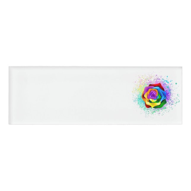 Rose des Regenbogens Namenschild (Vorderseite)