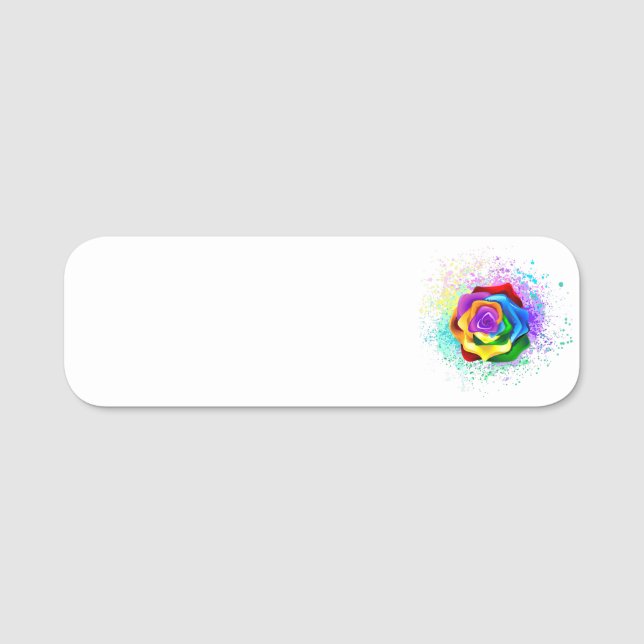 Rose des Regenbogens Namensschild (Vorderseite)