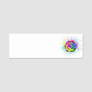 Rose des Regenbogens Namensschild