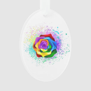 Rose des Regenbogens Ornament