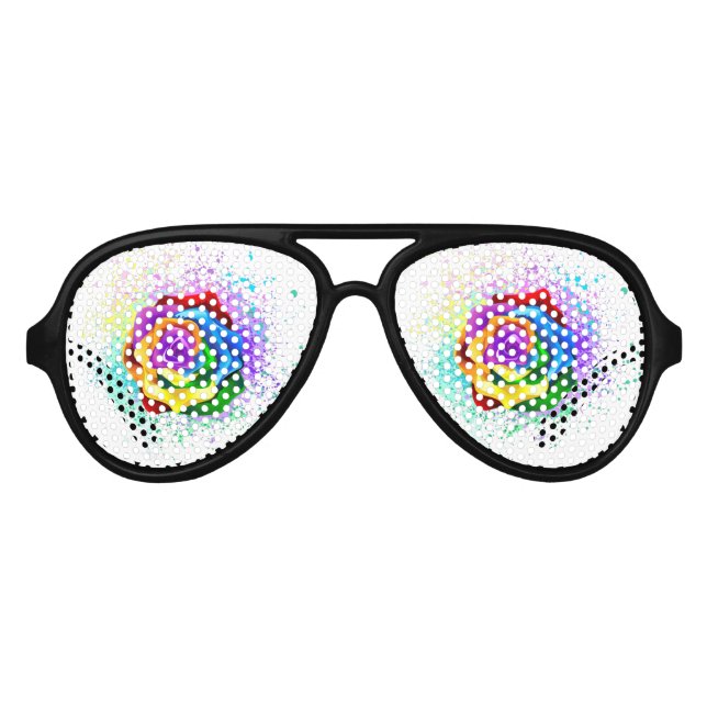 Rose des Regenbogens Partybrille (Vorderseite)