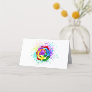 Rose des Regenbogens Platzkarte
