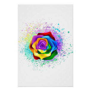 Rose des Regenbogens Poster