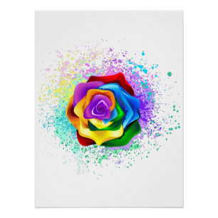 Rose des Regenbogens Poster