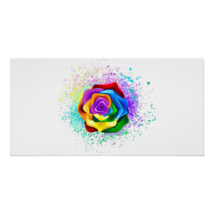 Rose des Regenbogens Poster