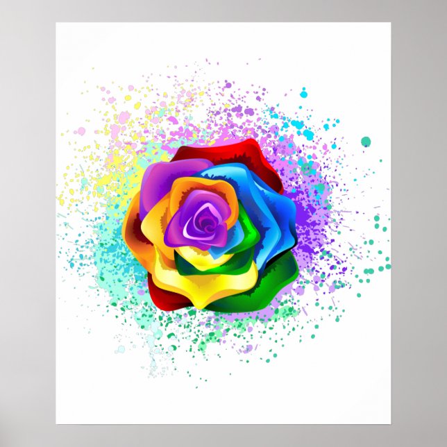 Rose des Regenbogens Poster (Vorne)