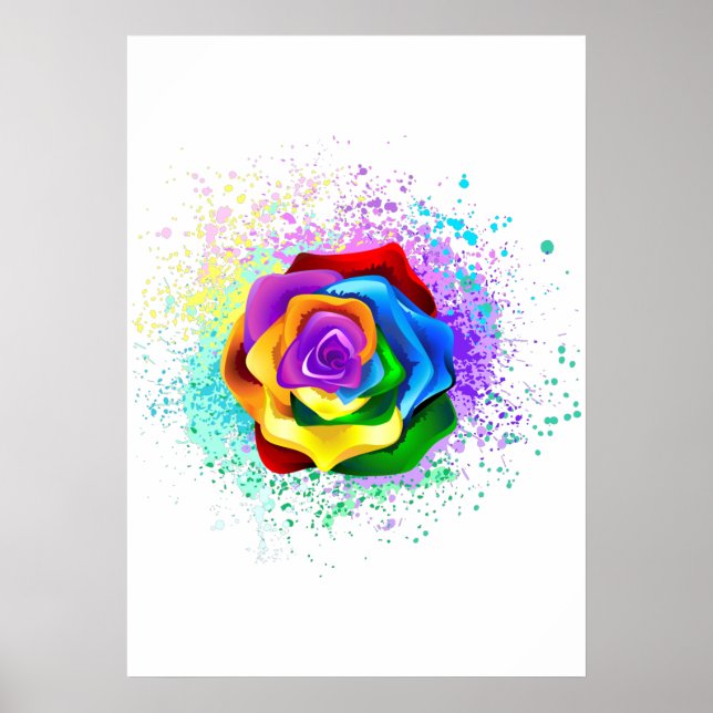 Rose des Regenbogens Poster (Vorne)