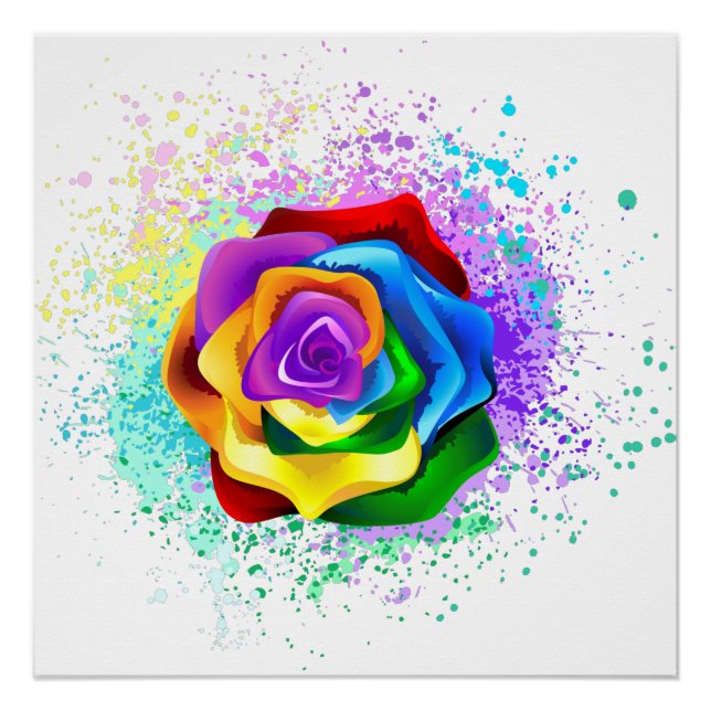 Rose des Regenbogens Poster (Vorderseite)
