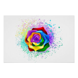 Rose des Regenbogens Poster