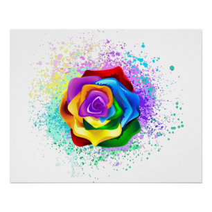 Rose des Regenbogens Poster