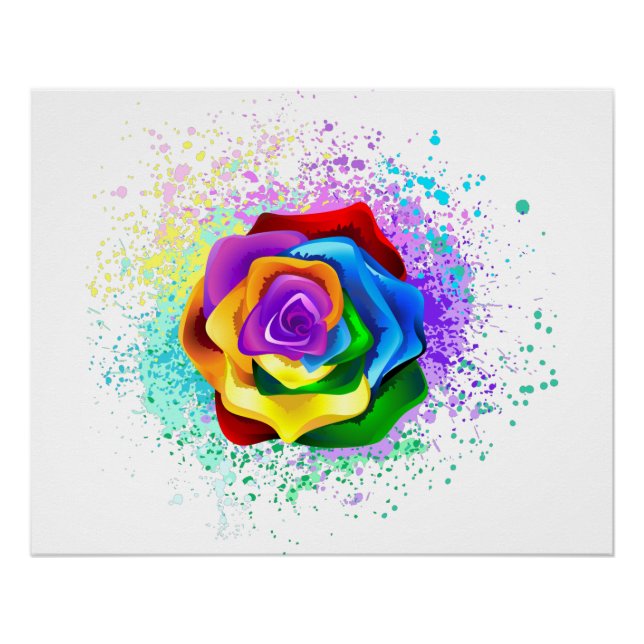 Rose des Regenbogens Poster (Vorderseite)