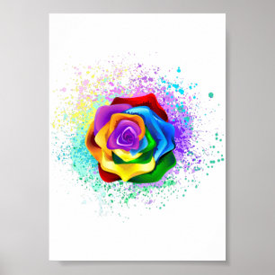 Rose des Regenbogens Poster