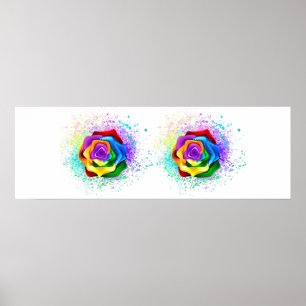 Rose des Regenbogens Poster