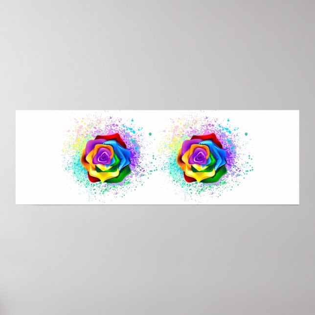 Rose des Regenbogens Poster (Vorne)