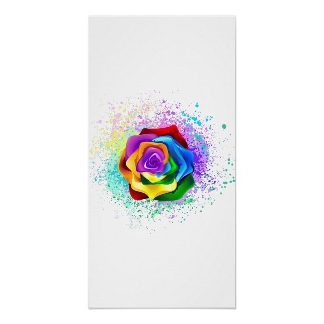 Rose des Regenbogens Poster (Vorderseite)