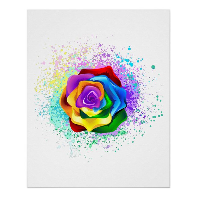 Rose des Regenbogens Poster (Vorderseite)