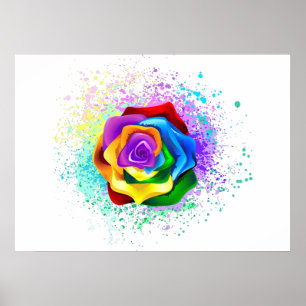 Rose des Regenbogens Poster