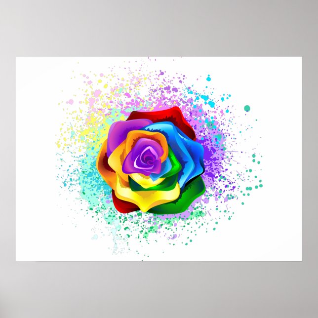 Rose des Regenbogens Poster (Vorne)
