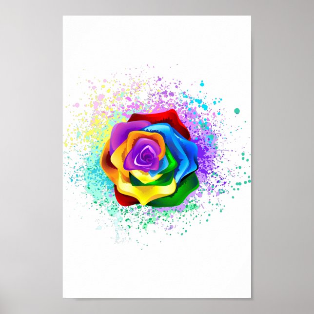 Rose des Regenbogens Poster (Vorne)