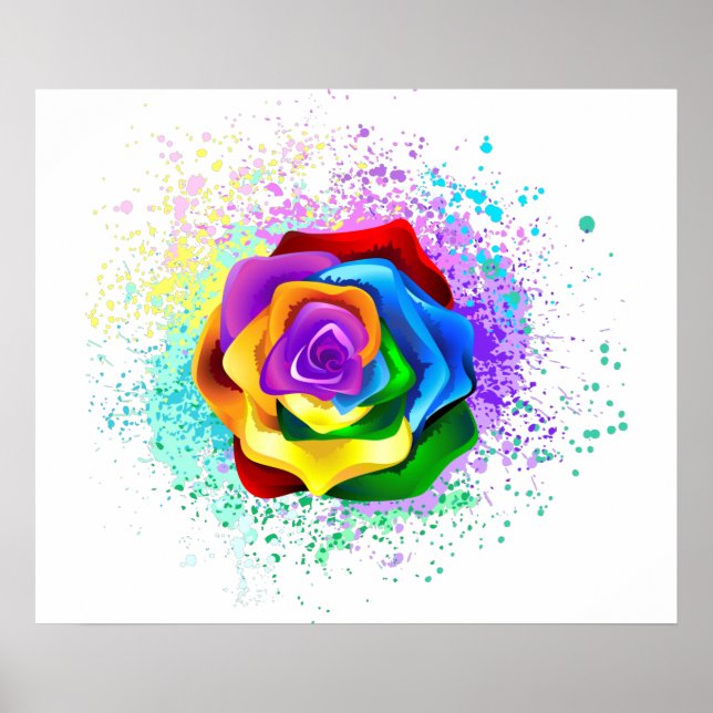 Rose des Regenbogens Poster (Vorne)