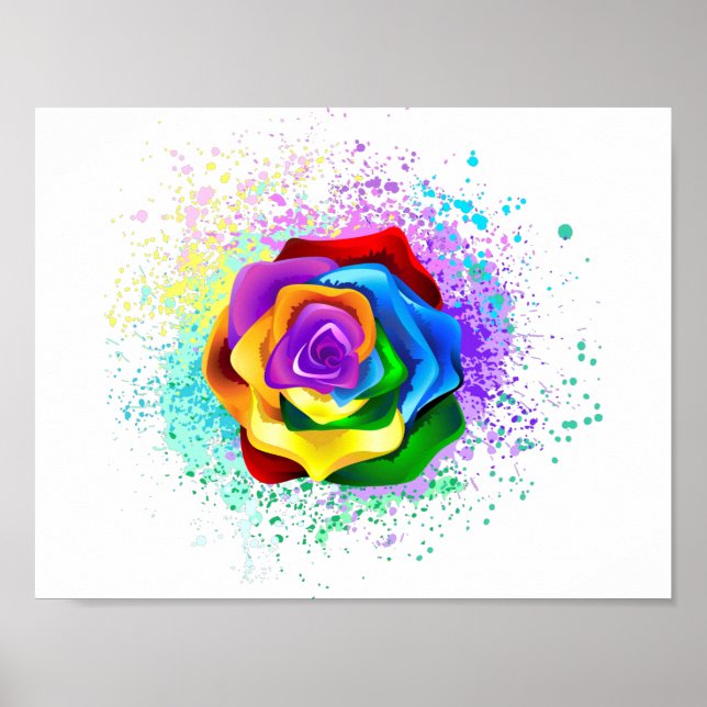 Rose des Regenbogens Poster (Vorne)