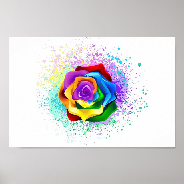 Rose des Regenbogens Poster (Vorne)