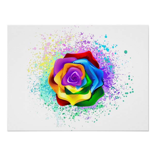 Rose des Regenbogens Poster (Vorderseite)