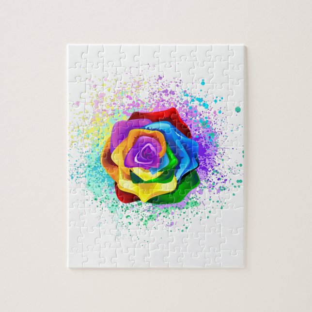Rose des Regenbogens Puzzle (Vertikal)