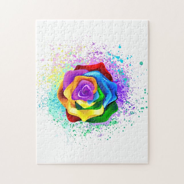 Rose des Regenbogens Puzzle (Vertikal)