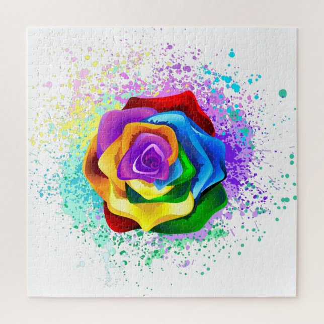 Rose des Regenbogens Puzzle (Vertikal)