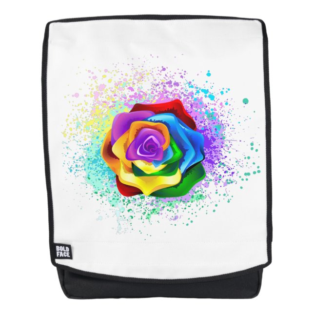 Rose des Regenbogens Rucksack (Vorderseite)
