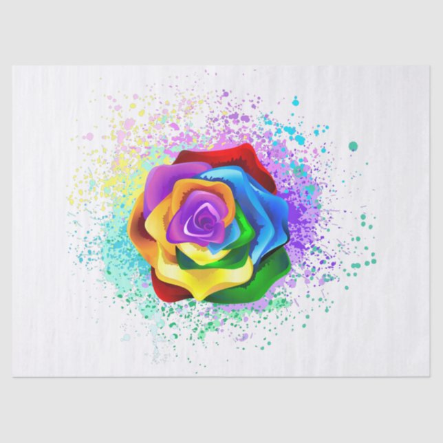 Rose des Regenbogens Seidenpapier (Vorderseite)