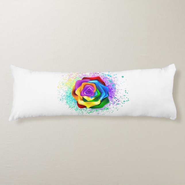 Rose des Regenbogens Seitenschläferkissen (Vorderseite)