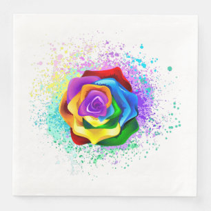 Rose des Regenbogens Serviette
