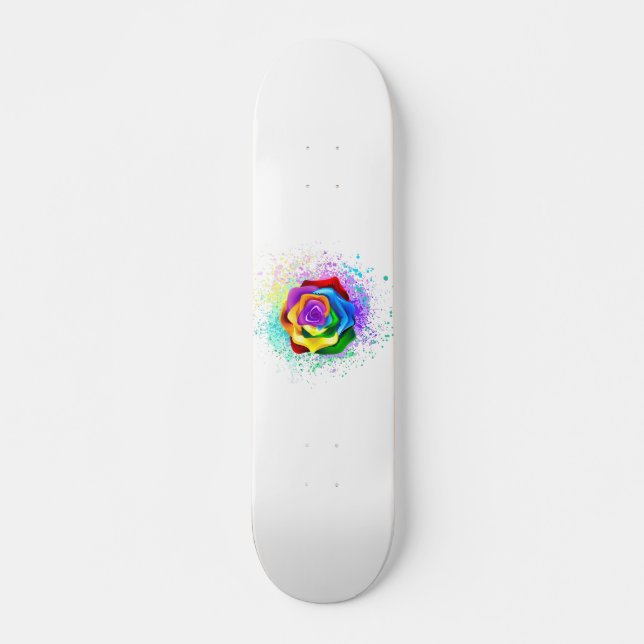 Rose des Regenbogens Skateboard (Vorne)